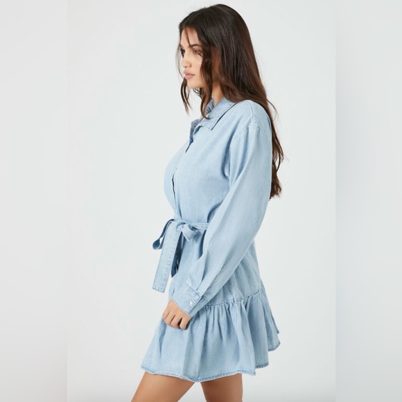 Denim Shirt Dress - Picture 2 of 4